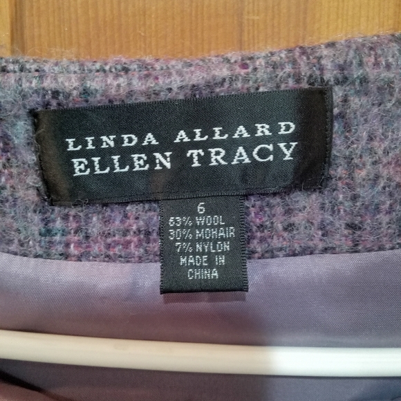Linda Allard Ellen Tracy purple wool mohair blend skirt size 6 - Picture 3 of 4